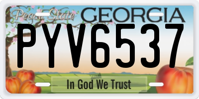 GA license plate PYV6537
