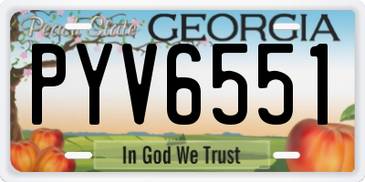 GA license plate PYV6551