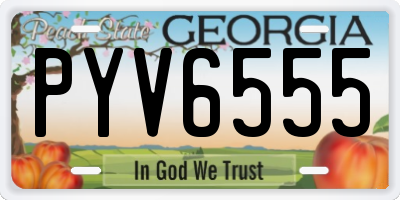 GA license plate PYV6555