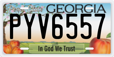 GA license plate PYV6557