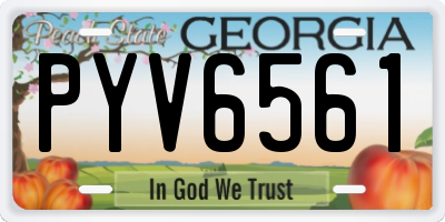 GA license plate PYV6561