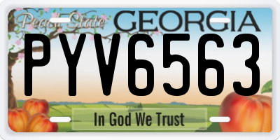 GA license plate PYV6563