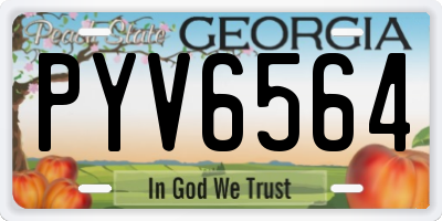 GA license plate PYV6564