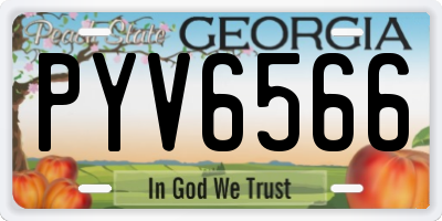 GA license plate PYV6566