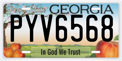 GA license plate PYV6568