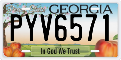 GA license plate PYV6571