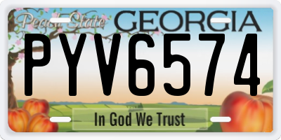 GA license plate PYV6574