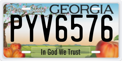 GA license plate PYV6576