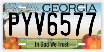 GA license plate PYV6577