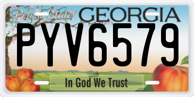 GA license plate PYV6579