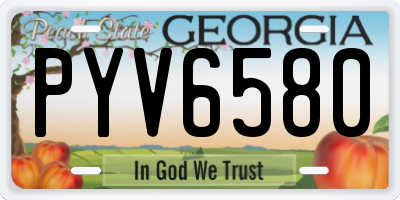 GA license plate PYV6580