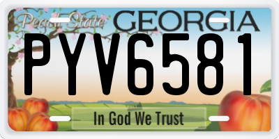GA license plate PYV6581