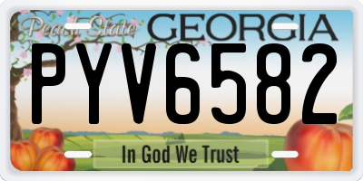 GA license plate PYV6582