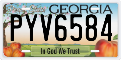 GA license plate PYV6584