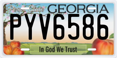 GA license plate PYV6586