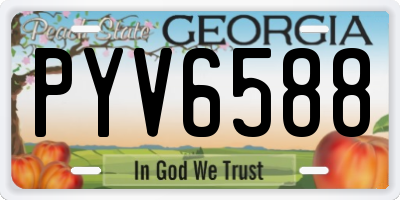 GA license plate PYV6588