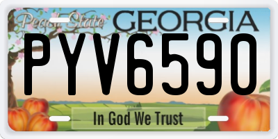 GA license plate PYV6590