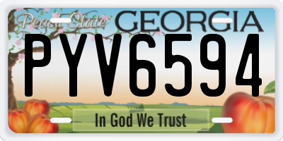 GA license plate PYV6594