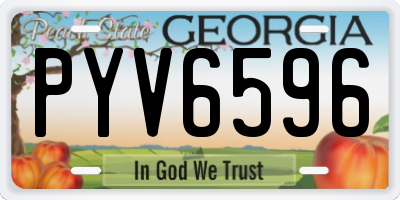 GA license plate PYV6596