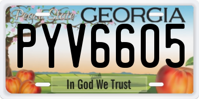 GA license plate PYV6605