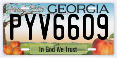GA license plate PYV6609