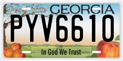 GA license plate PYV6610