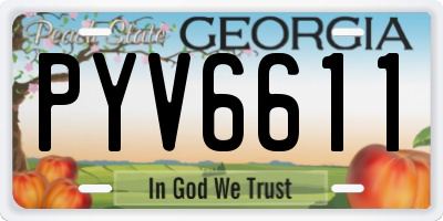 GA license plate PYV6611