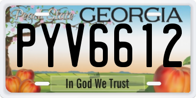 GA license plate PYV6612