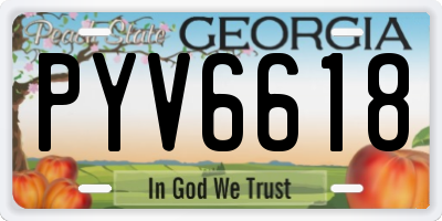 GA license plate PYV6618