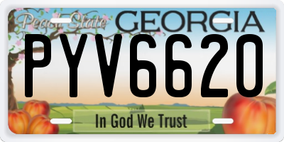 GA license plate PYV6620