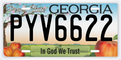 GA license plate PYV6622