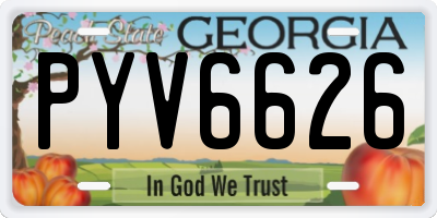 GA license plate PYV6626