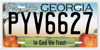 GA license plate PYV6627