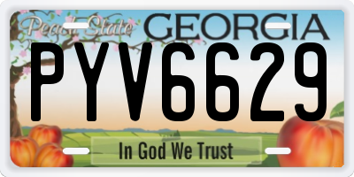 GA license plate PYV6629