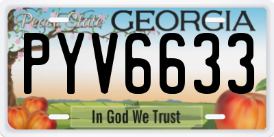 GA license plate PYV6633