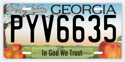 GA license plate PYV6635