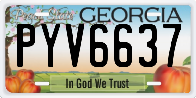GA license plate PYV6637