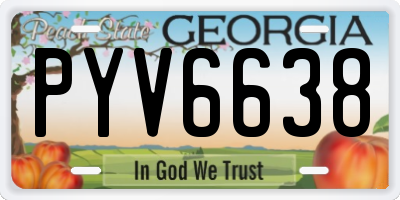 GA license plate PYV6638