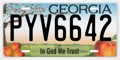 GA license plate PYV6642