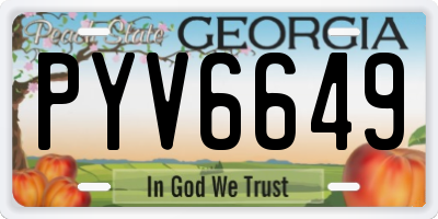 GA license plate PYV6649