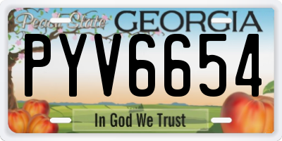 GA license plate PYV6654