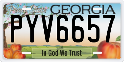 GA license plate PYV6657