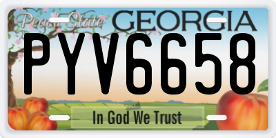 GA license plate PYV6658