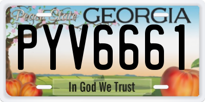 GA license plate PYV6661