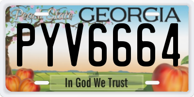 GA license plate PYV6664