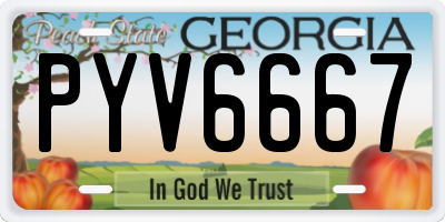 GA license plate PYV6667