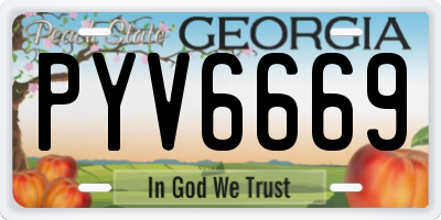 GA license plate PYV6669