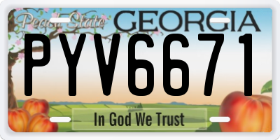 GA license plate PYV6671