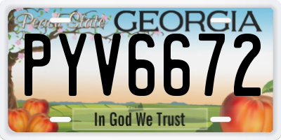 GA license plate PYV6672