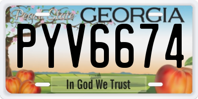 GA license plate PYV6674